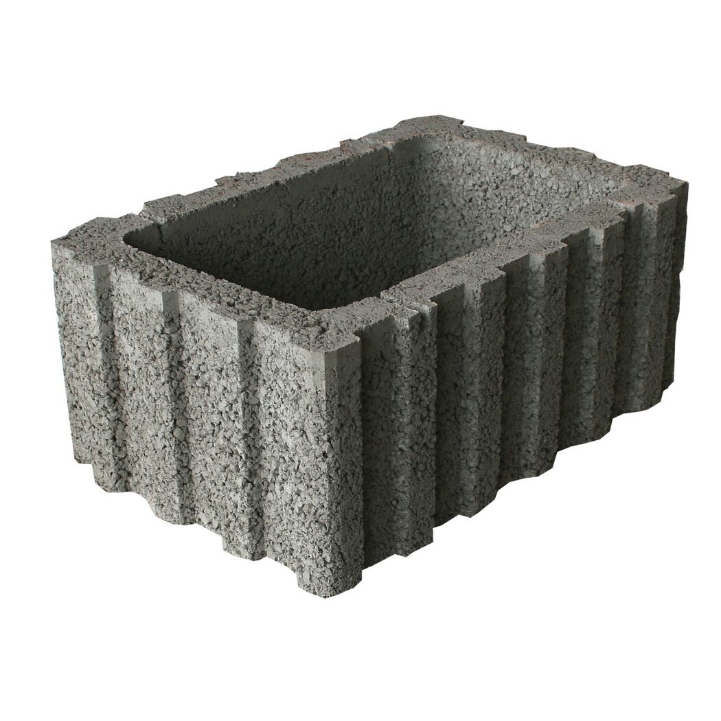 Grauer Betonstein Rasterflor 60 x 40 x 25 cm