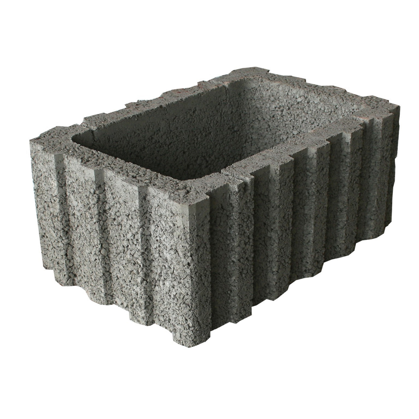 Grauer Betonstein Rasterflor 60 x 40 x 25 cm