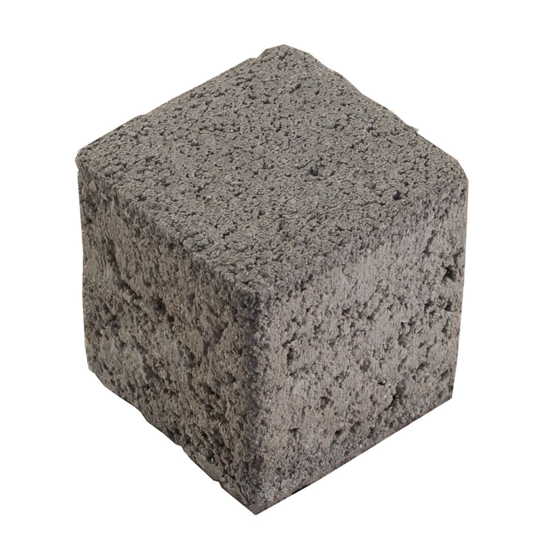 Grauer Betonsteinwürfel