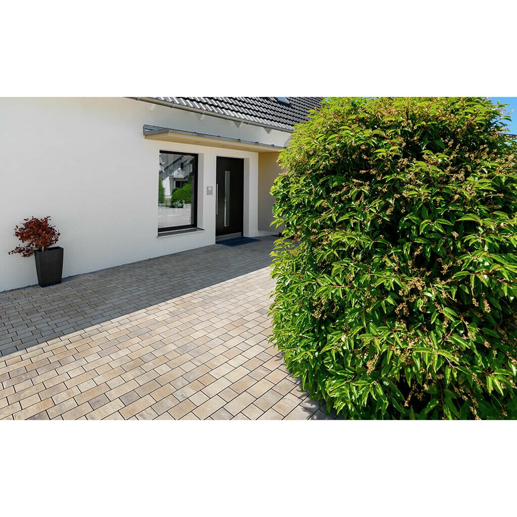 Gepflasterter Weg zum Hauseingang