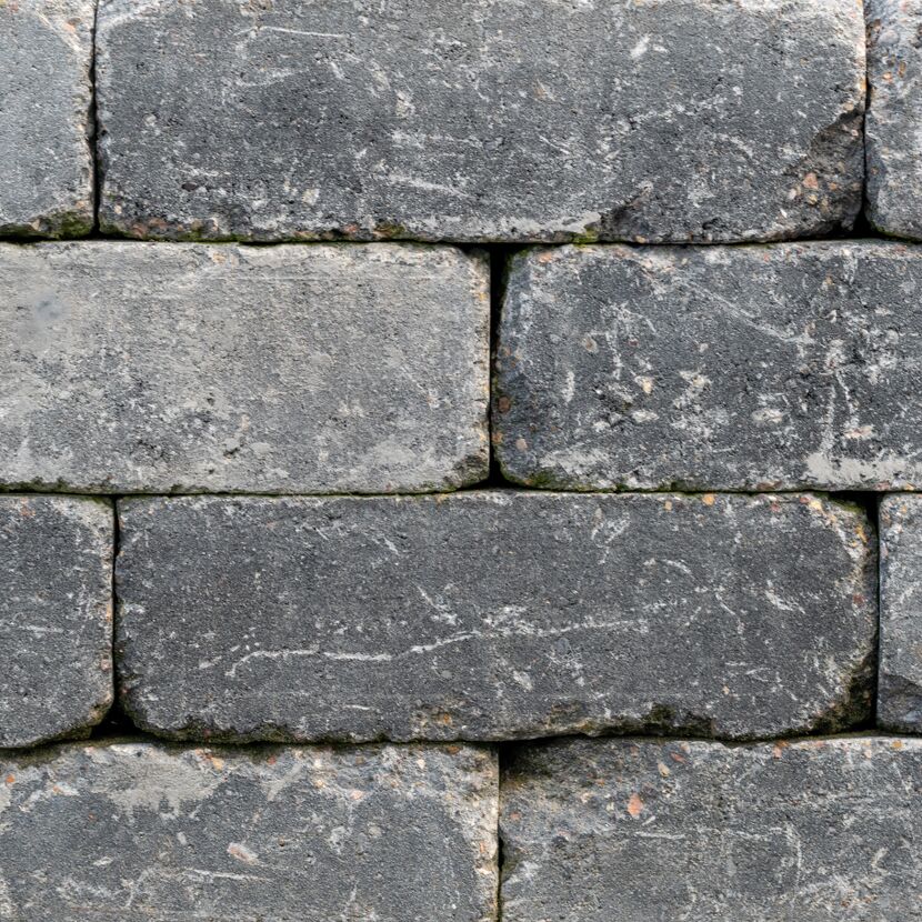 Mauerstein 'T-Wall Aged Big' Beton basaltfarben 42 x 21 x 14 cm