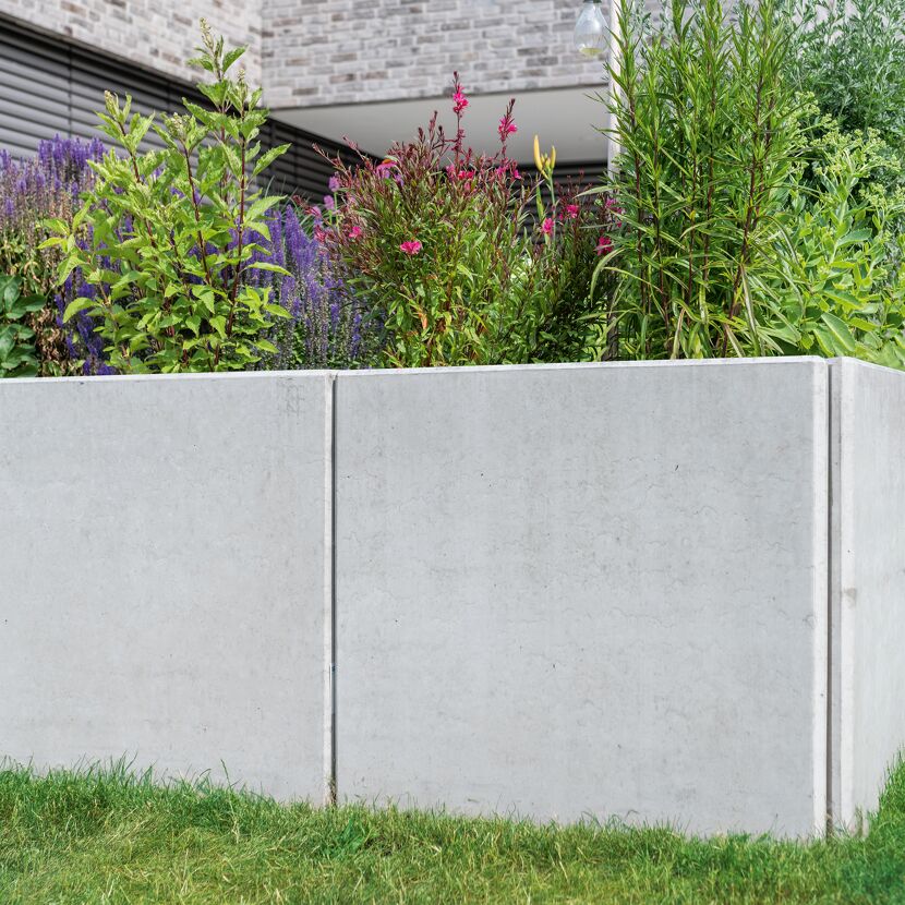 L-Stein Beton bewehrt grau 80 x 100 x 45 x 8 cm