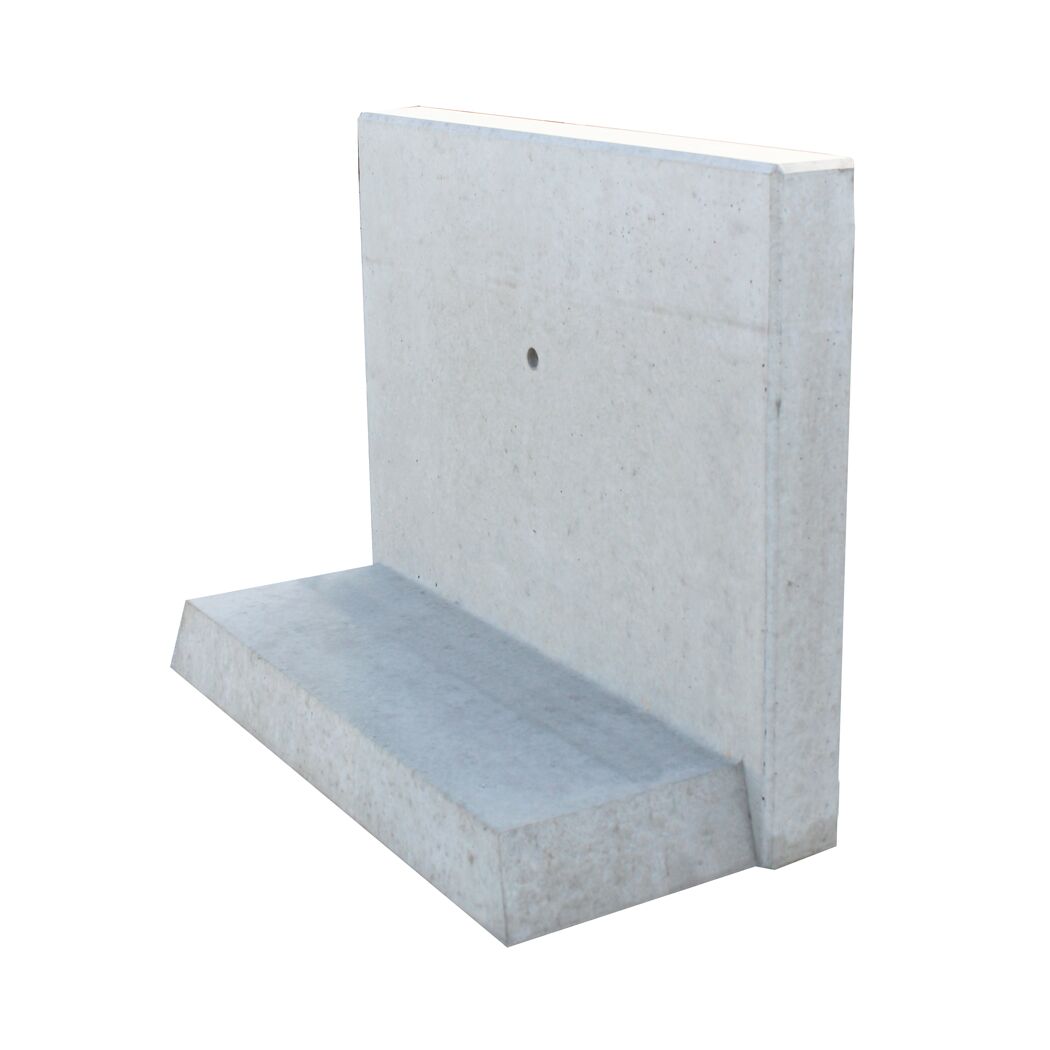 L-Stein Beton bewehrt grau 80 x 50 x 45 x 12 cm