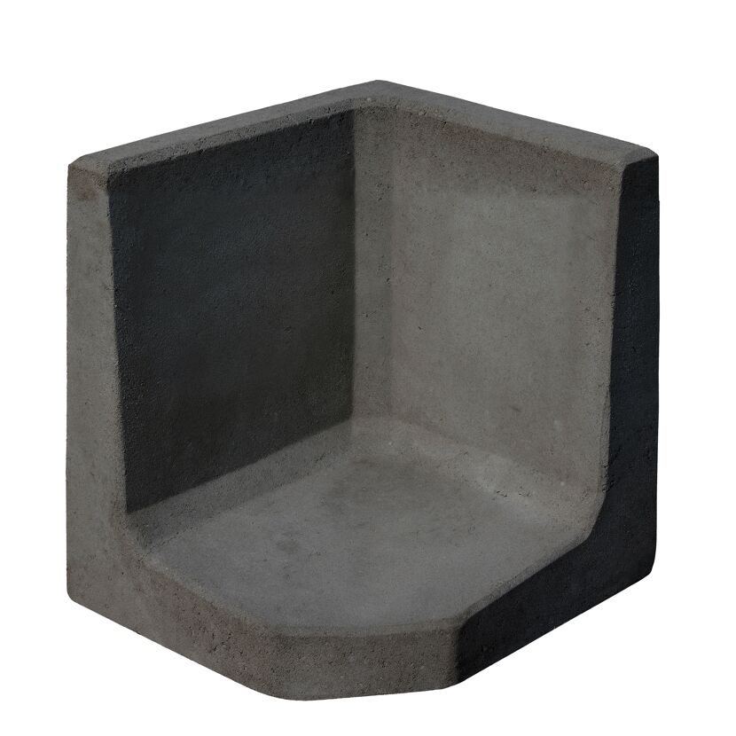 L-Stein Ecke Beton anthrazit 50 x 50 x 50 x 7 cm