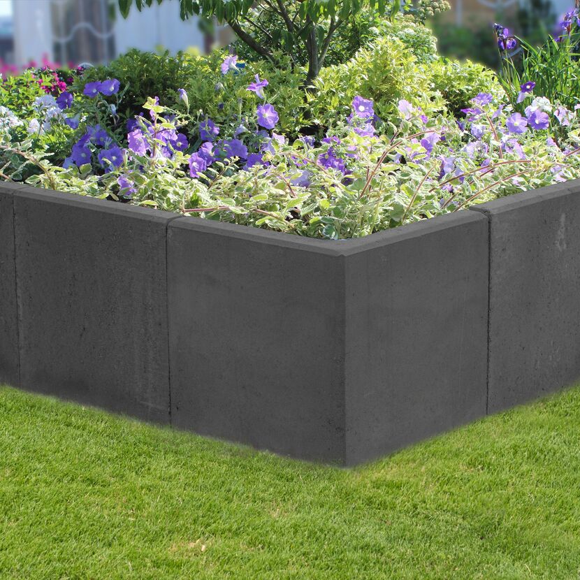 L-Stein Ecke Beton anthrazit 50 x 50 x 50 x 7 cm