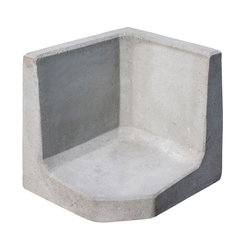 L-Stein Ecke Beton grau 40 x 50 x 50 x 7 cm