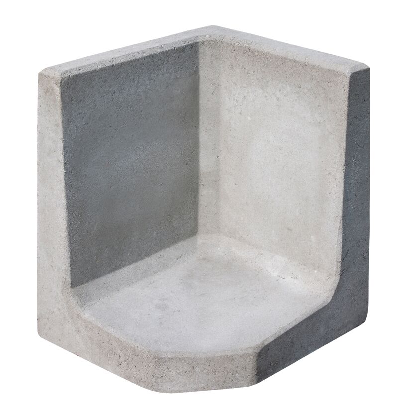 L-Stein Ecke Beton grau 60 x 50 x 50 x 7 cm