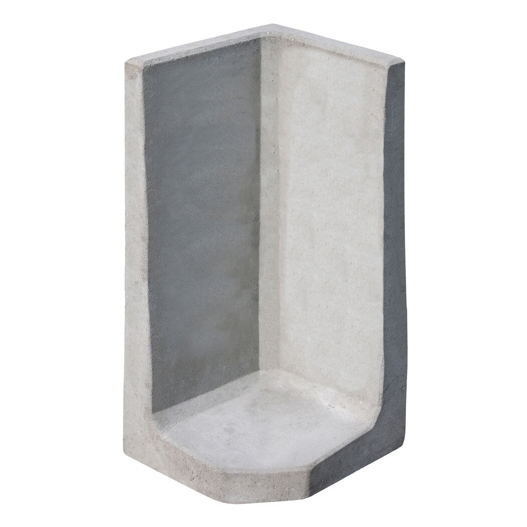 L-Stein Ecke Beton grau 80 x 50 x 50 x 7 cm