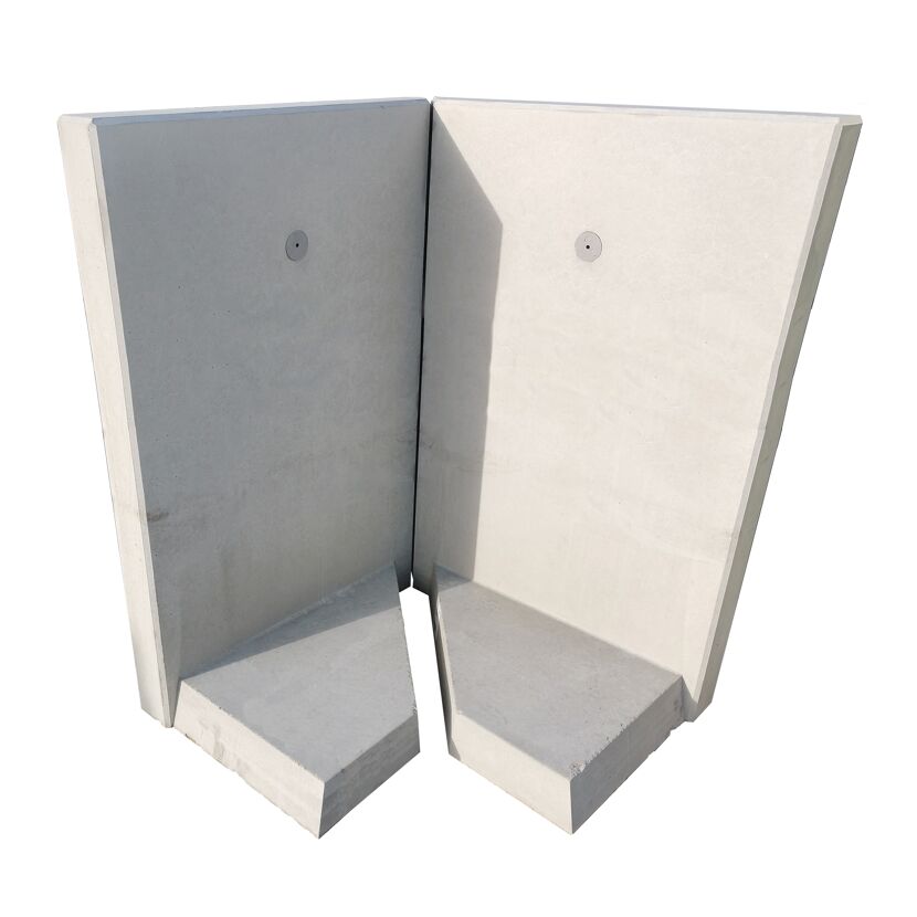 L-Stein Ecke Beton bewehrt grau 90 x 155 x 100 x 8cm