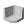 L-Stein Ecke Beton grau 40 x 40 x 40 x 7 cm