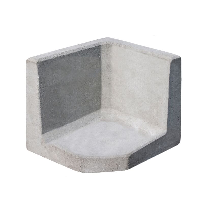 L-Stein Ecke Beton grau 40 x 40 x 40 x 7 cm