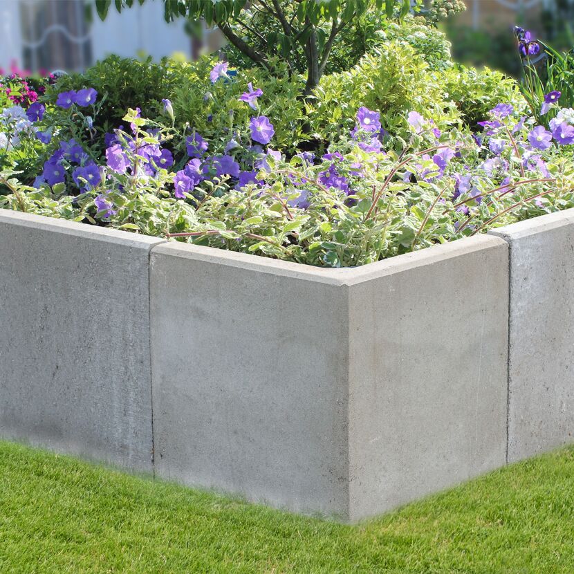L-Stein Ecke Beton grau 50 x 40 x 40 x 7 cm