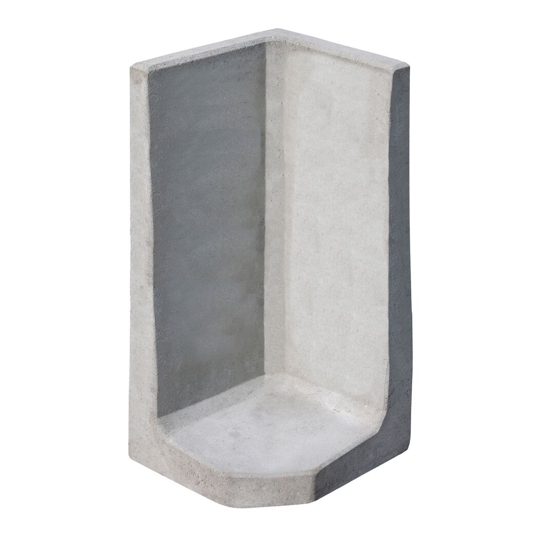 L-Stein Ecke Beton grau 80 x 40 x 40 x 7 cm