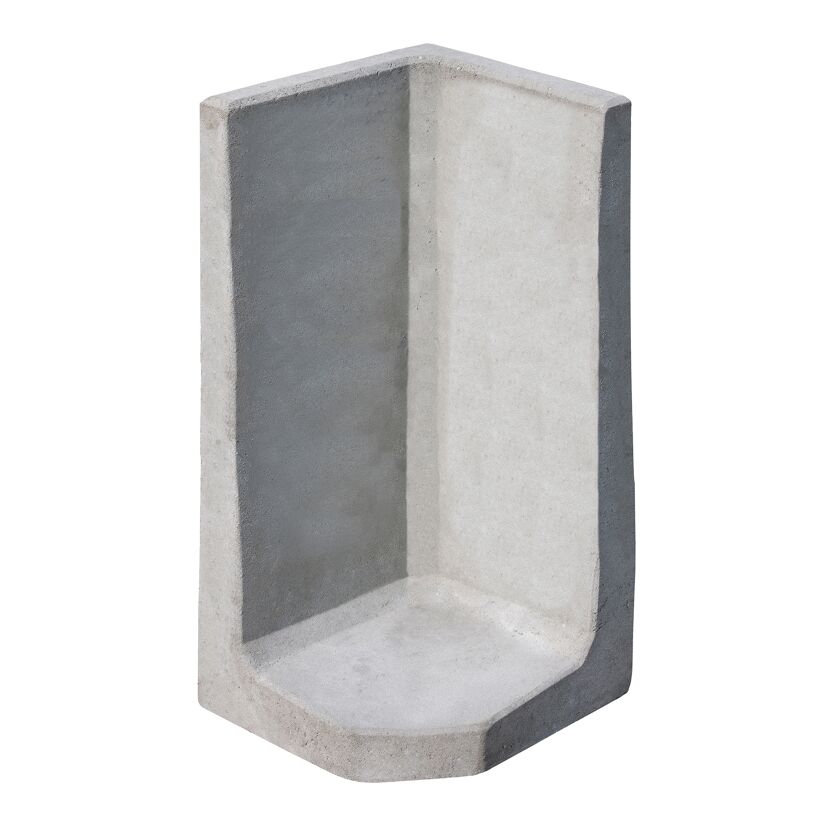 L-Stein Ecke Beton grau 80 x 40 x 40 x 7 cm