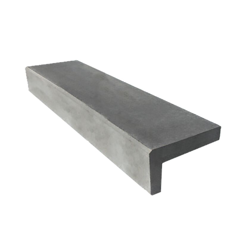 Winkelstufe Beton grau 140 x 32 x 18 cm