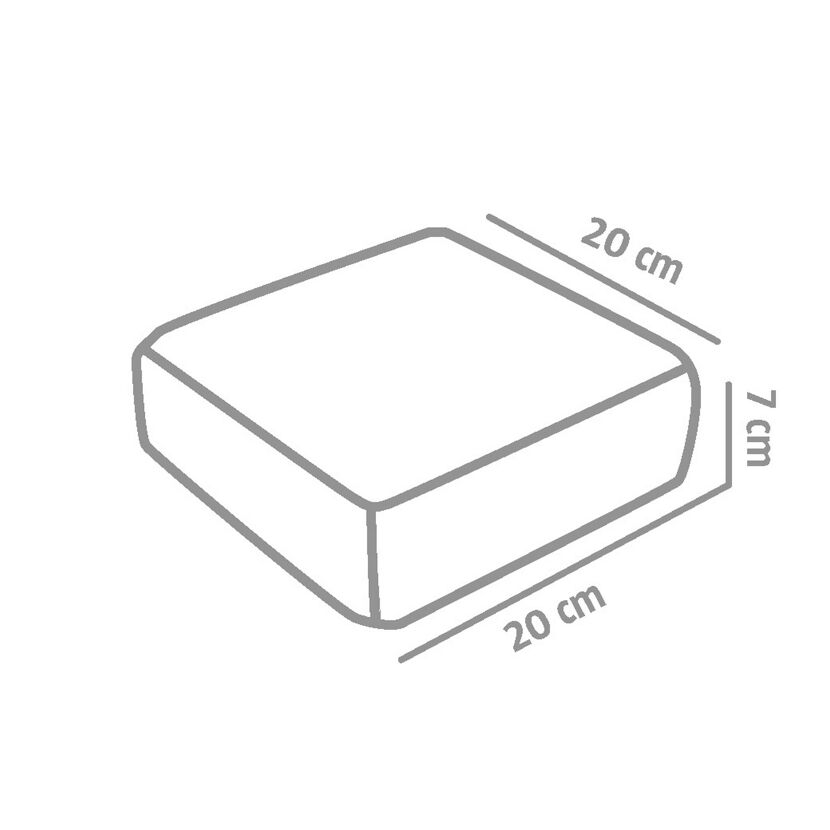 Grauer Mauerstein mit den Maßen 20 x 20 x 7 cm