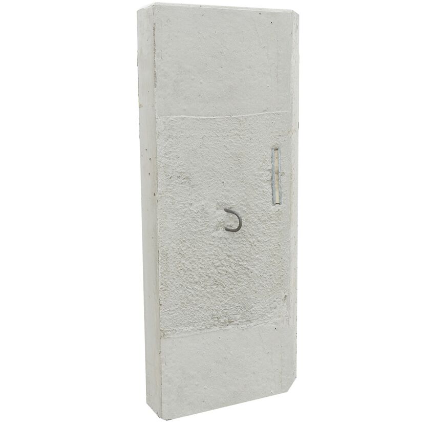 Grauer Betonstützwinkel mit Haken