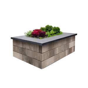 Mauerstein-Set 'Tribus Citypur' muschelkalkfarben für Hochbeet