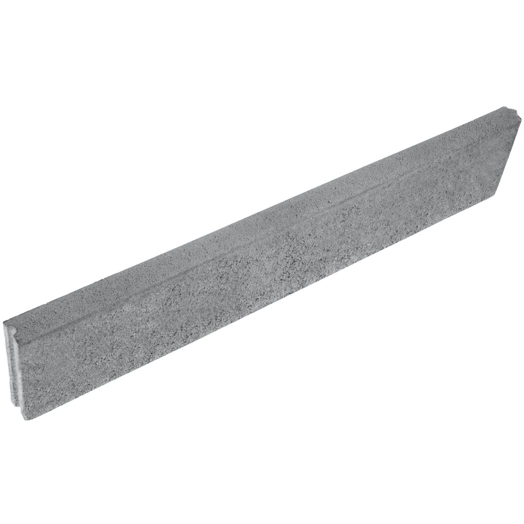 Raseneinfassung 'Rasenbord' beidseitig abgerundet 5 x 25 x 100 cm grau