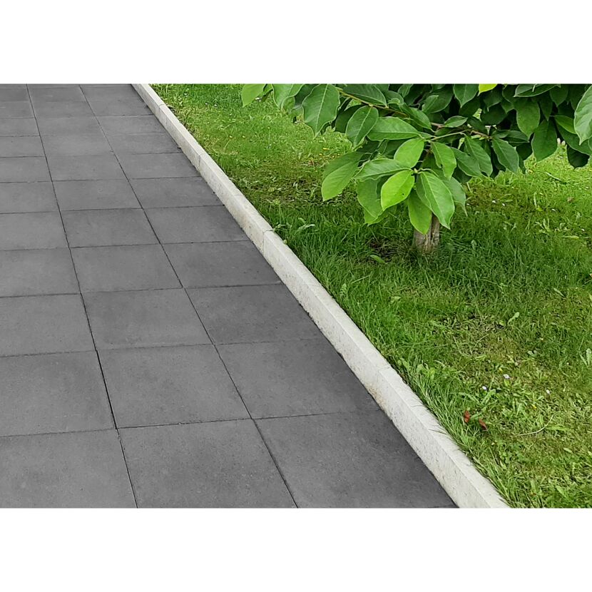 Raseneinfassung 'Rasenbord' beidseitig abgerundet 5 x 25 x 100 cm grau
