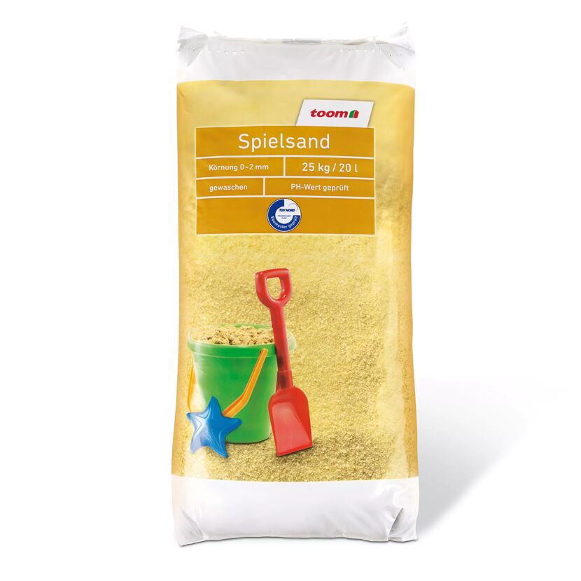 Sack Spielsand toom, 25 kg / 20 l, mit Eimer und Schaufel