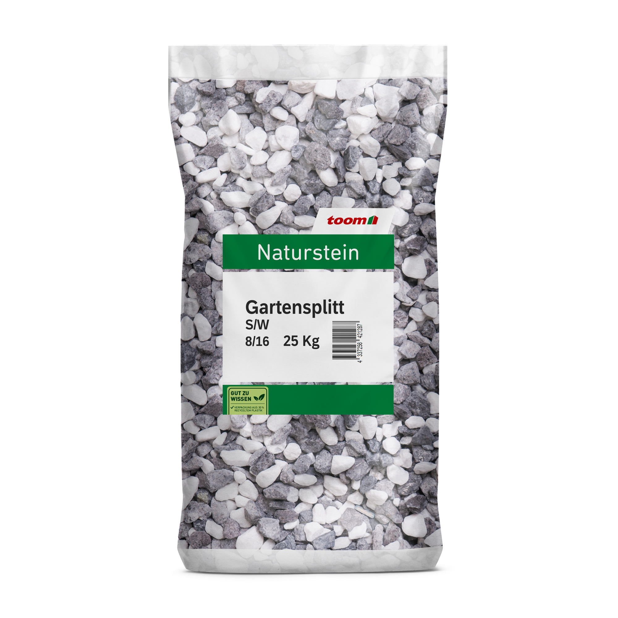 Gartensplitt schwarz/weiß 8/16 mm 25 kg