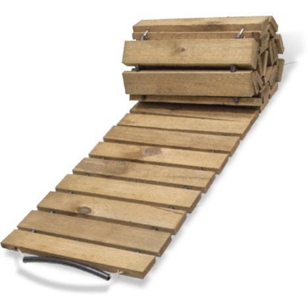 Zusammenrollbarer Holzsteg