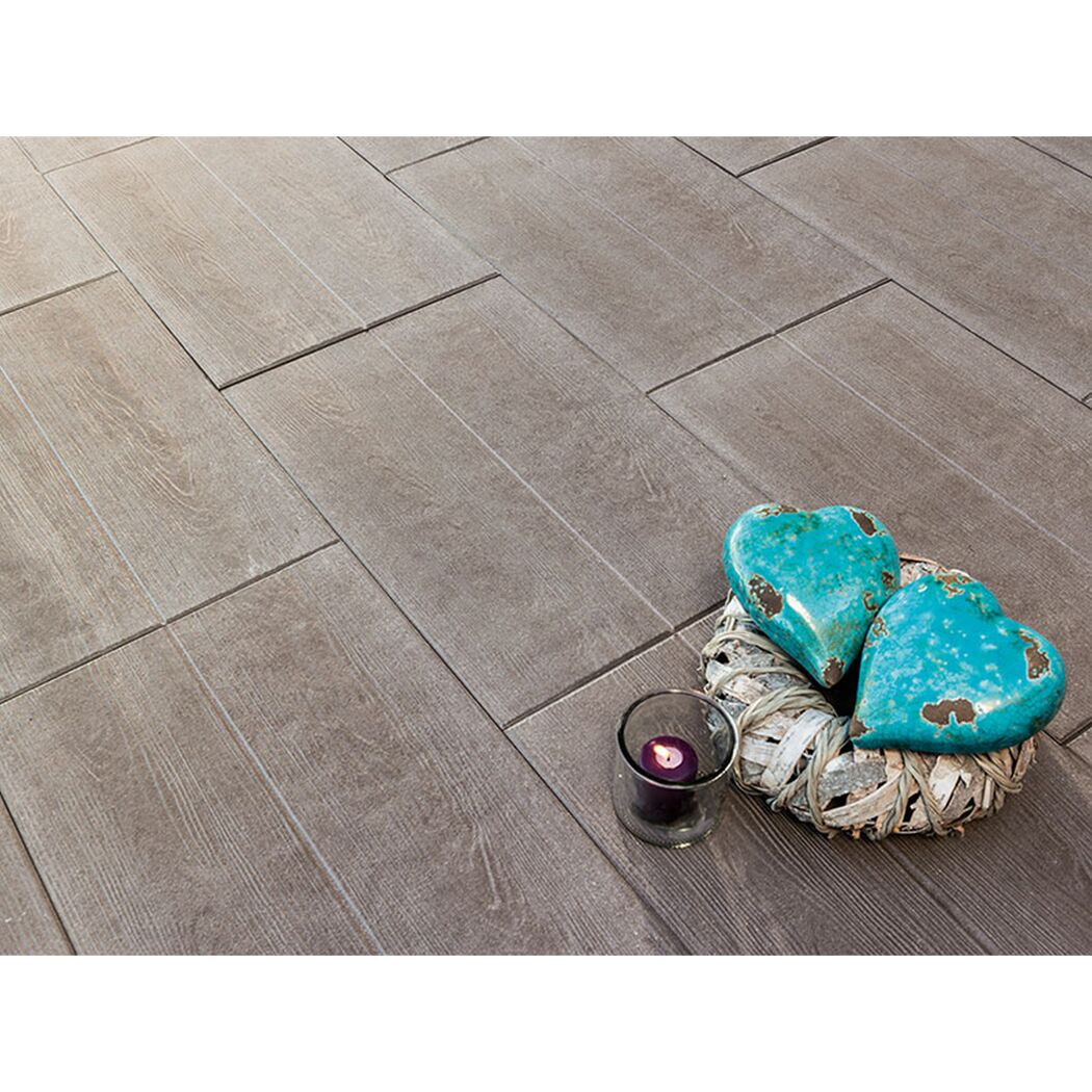 Graue Fliesen T-Court Timber 60x40x4 umbra