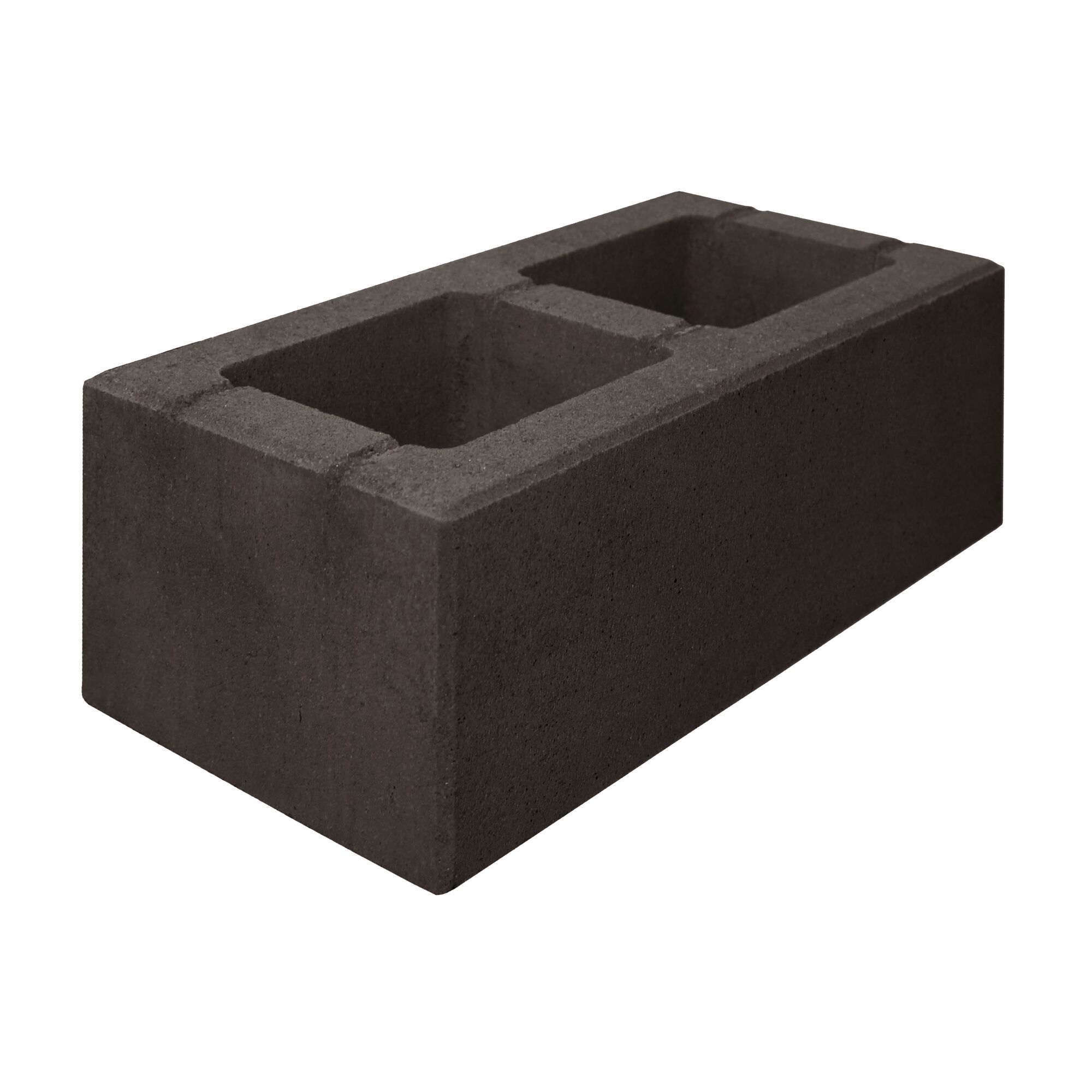 Schwarzer Betonstein mit zwei Löchern