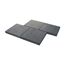 Vier anthrazitfarbene Betonplatten T-Court
