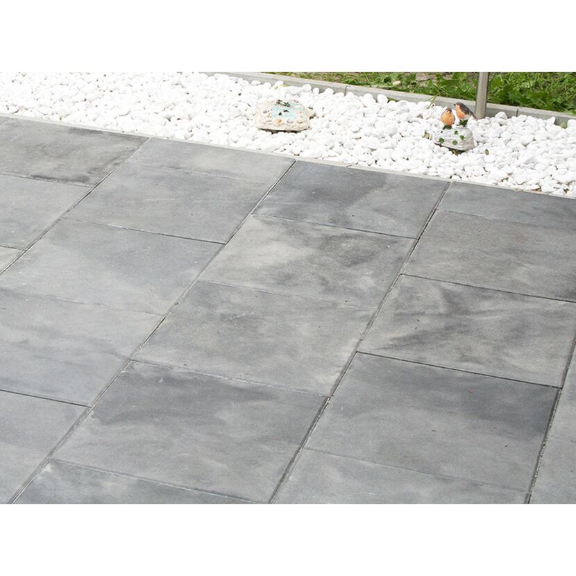 Terrassenplatte 'T-Court Protect' Beton grauschwarz 40 x 40 x 4 cm
