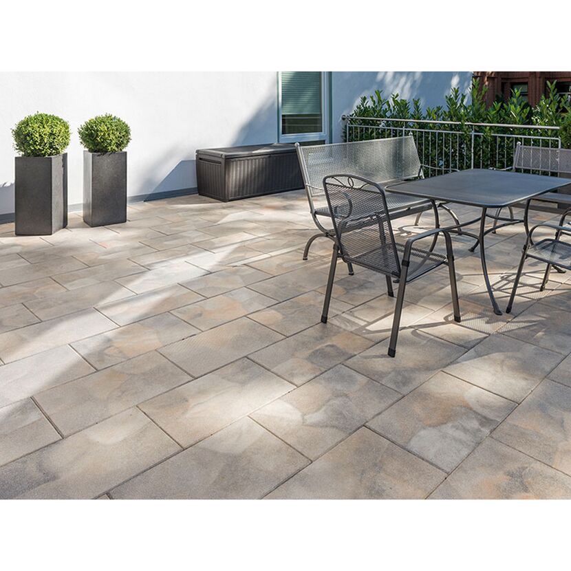 Terrassenplatte 'T-Court Protect' Beton muschelkalkfarben 40 x 60 x 4 cm
