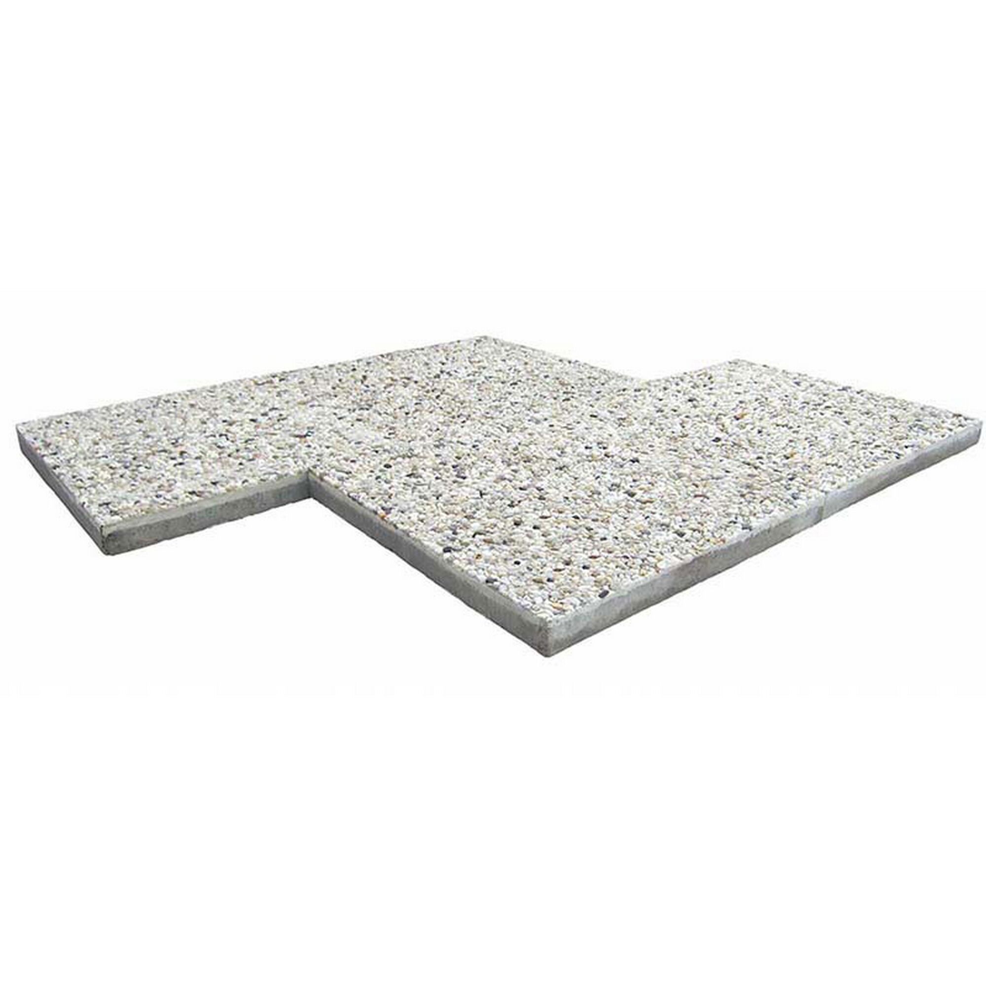 Waschbetonplatte mit weißer Körnung