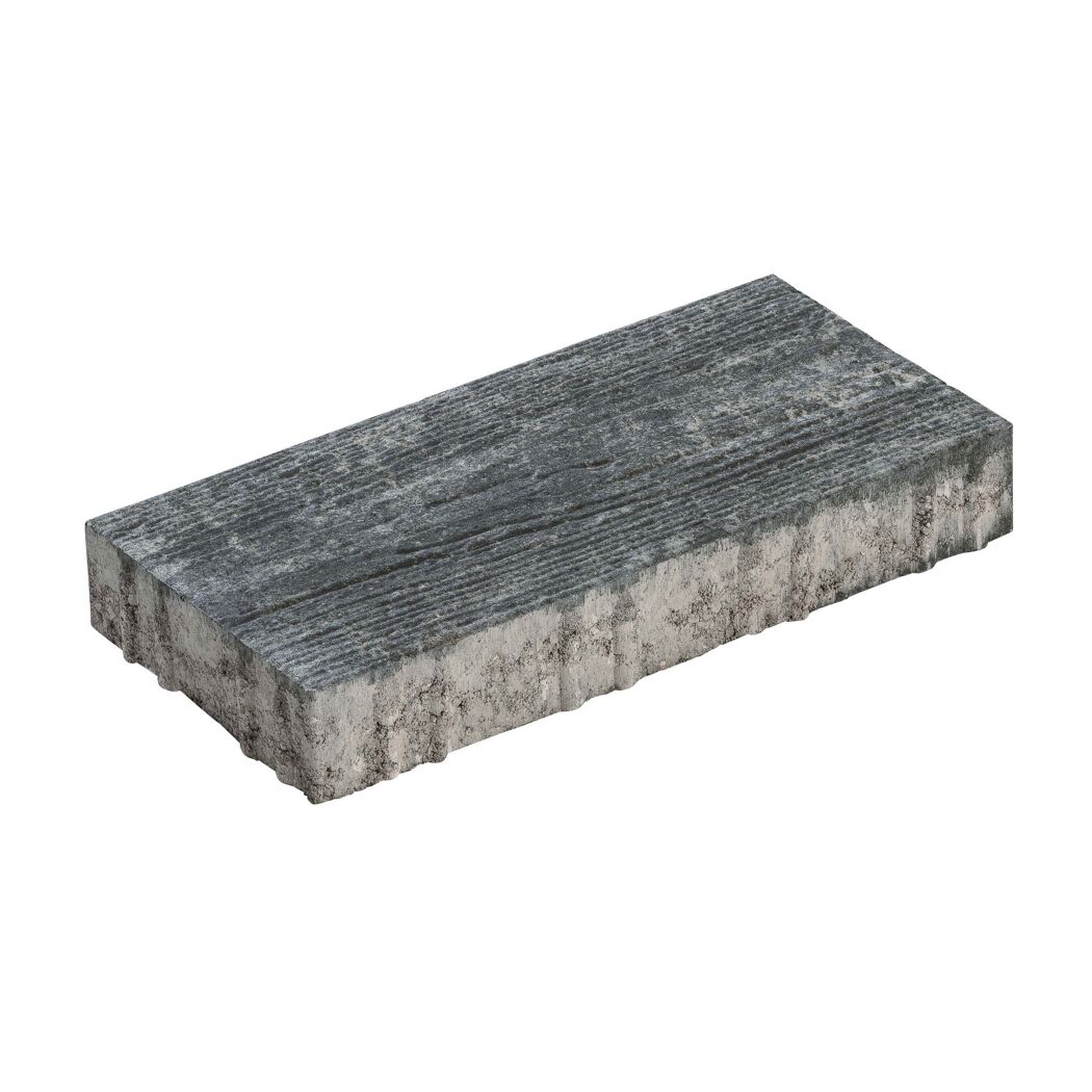 Graue Gehwegplatte mit Holzmaserung