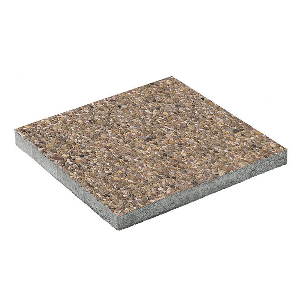 Waschbeton-Terrassenplatte braun/bunt 40 x 40 x 4 cm