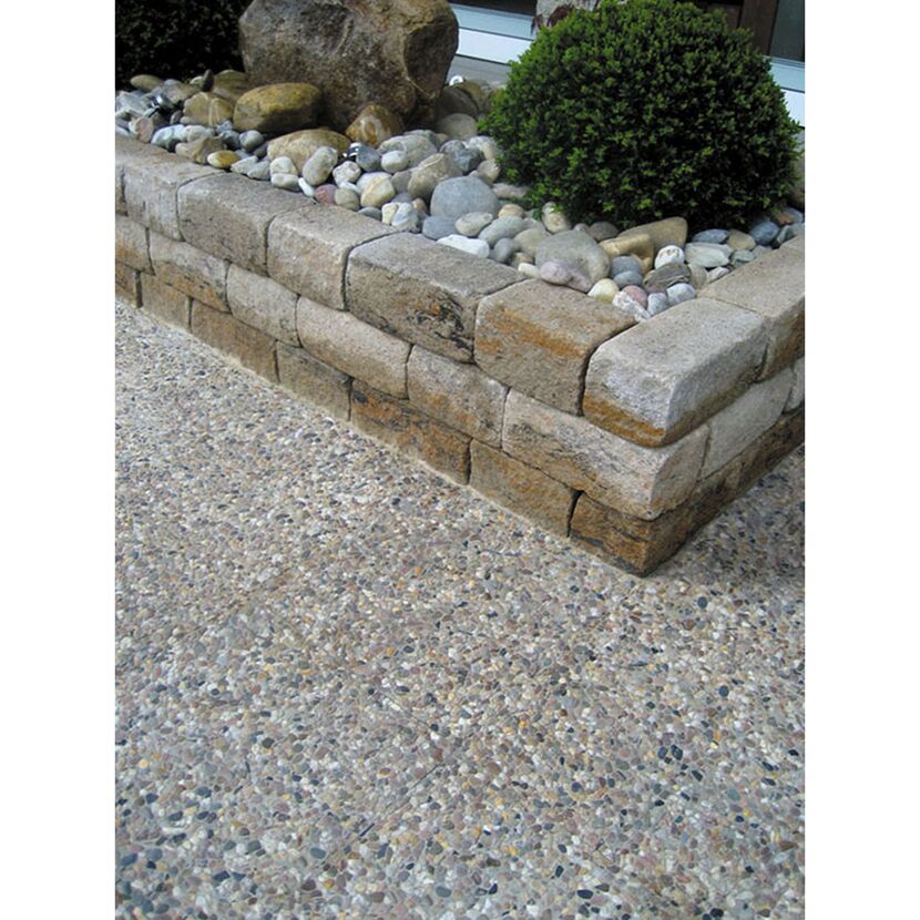 Waschbeton-Terrassenplatte braun/bunt 40 x 40 x 4 cm