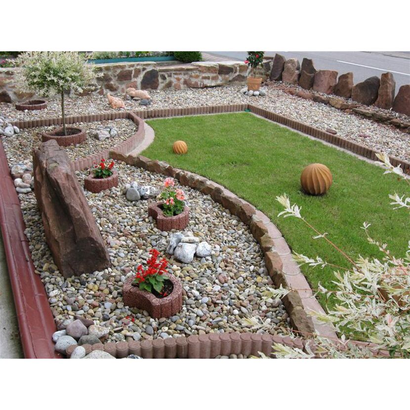 Palisadenbordstein Beton erdbraun 50 x 25 x 6 cm