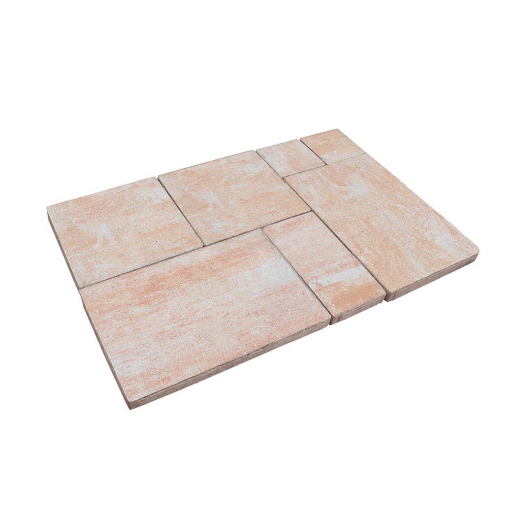 Terrassenplatte 'T-Court Multi' Beton sandsteinfarben 121 x 80 x 5 cm