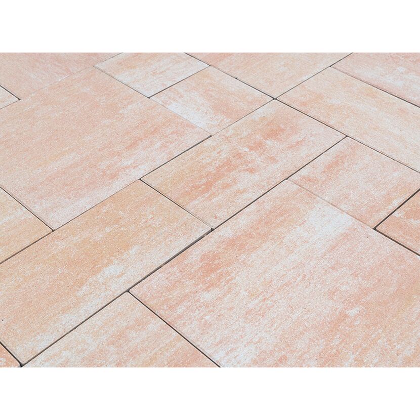 Terrassenplatte 'T-Court Multi' Beton sandsteinfarben 121 x 80 x 5 cm