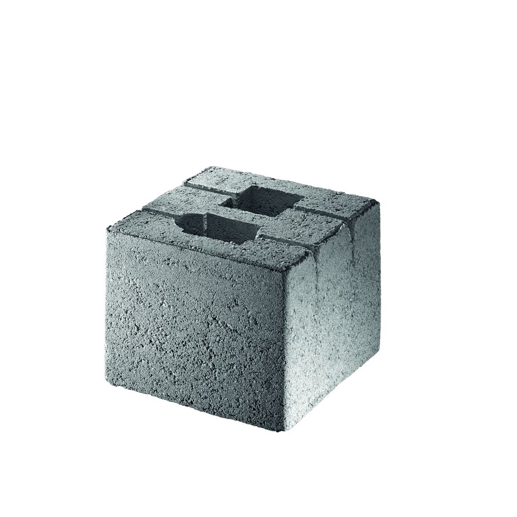 Grauer Beton-Fundstein