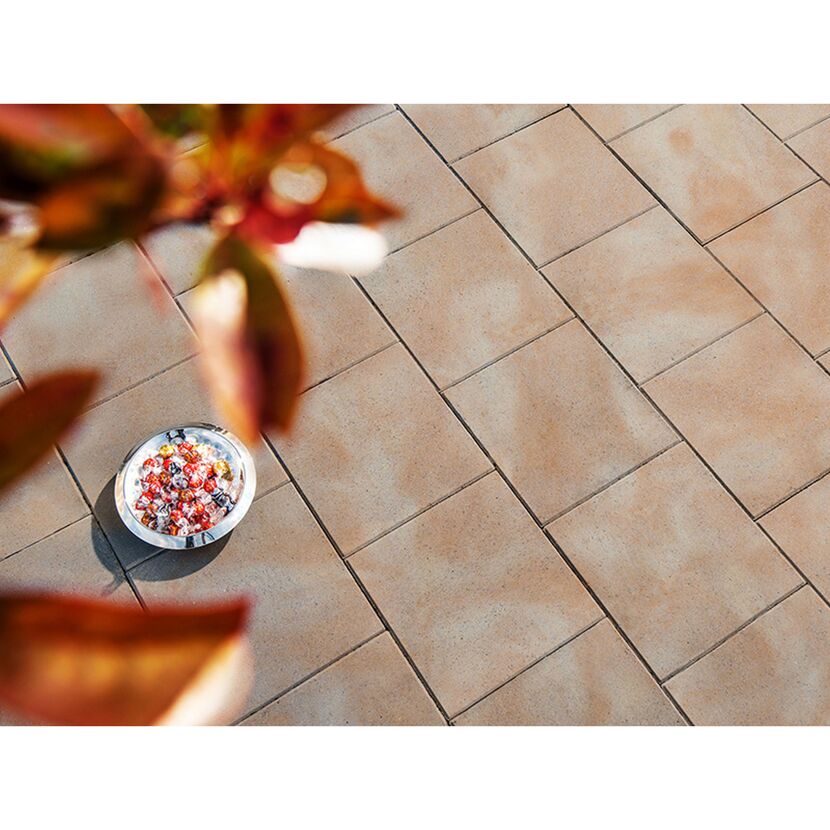 Terrassenplatte 'T-Court Protect' Beton terrakottafarben 40 x 40 x 4 cm