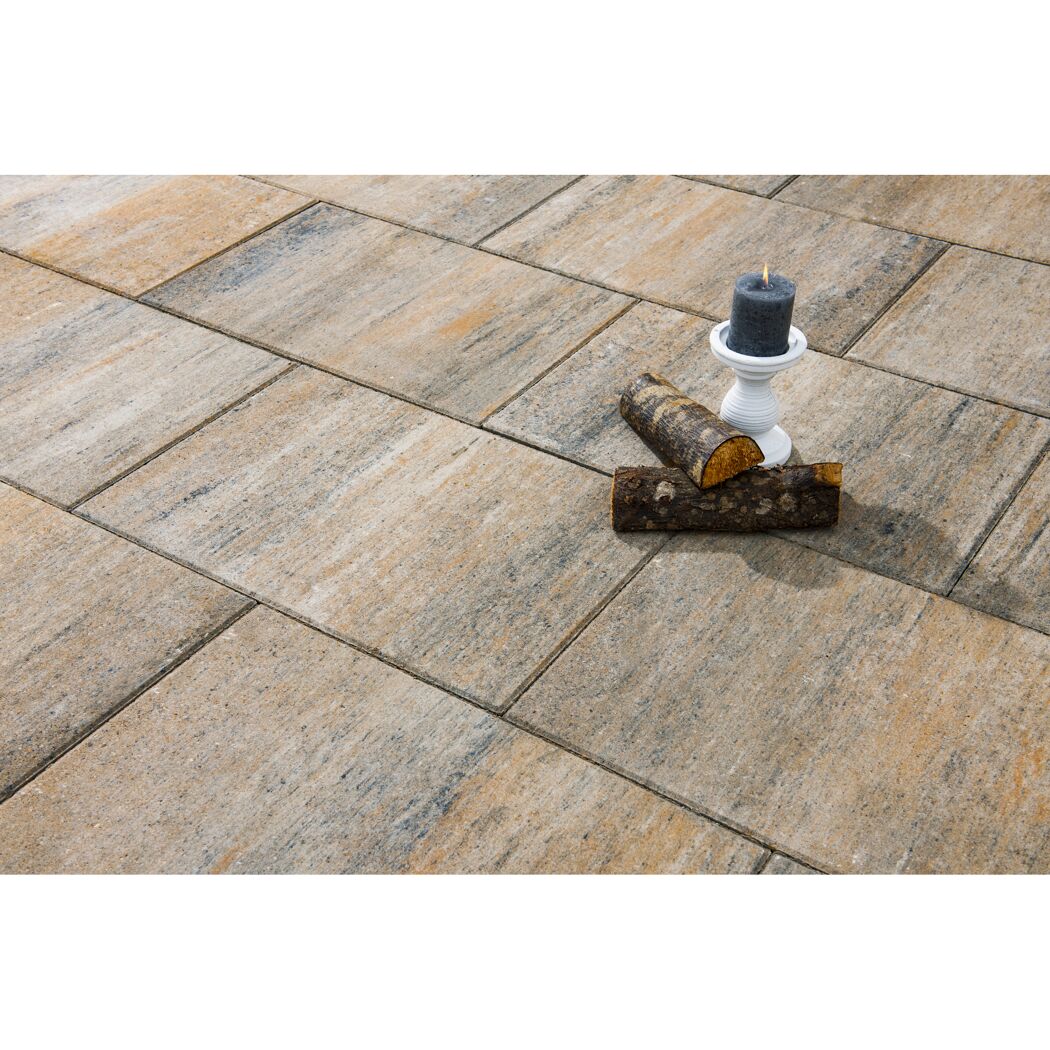 Beige Terrassenplatten T-Court Solid muschelk.