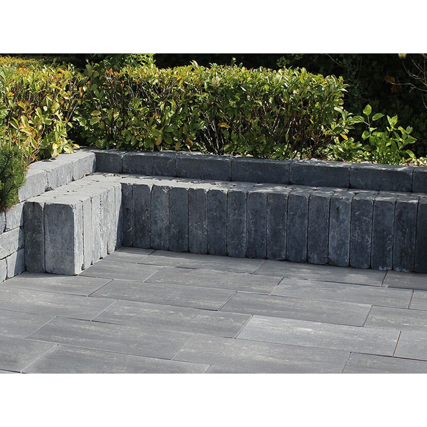 Graue T-Court Long XL Steine als Gartenbank