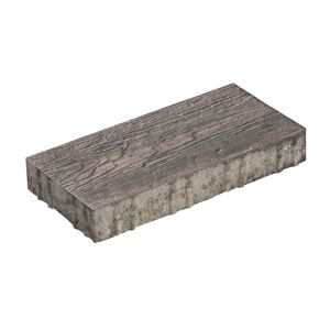 Terrassenplatte 'T-Court Timber' 60 x 30 x 4 cm rot-schwarz