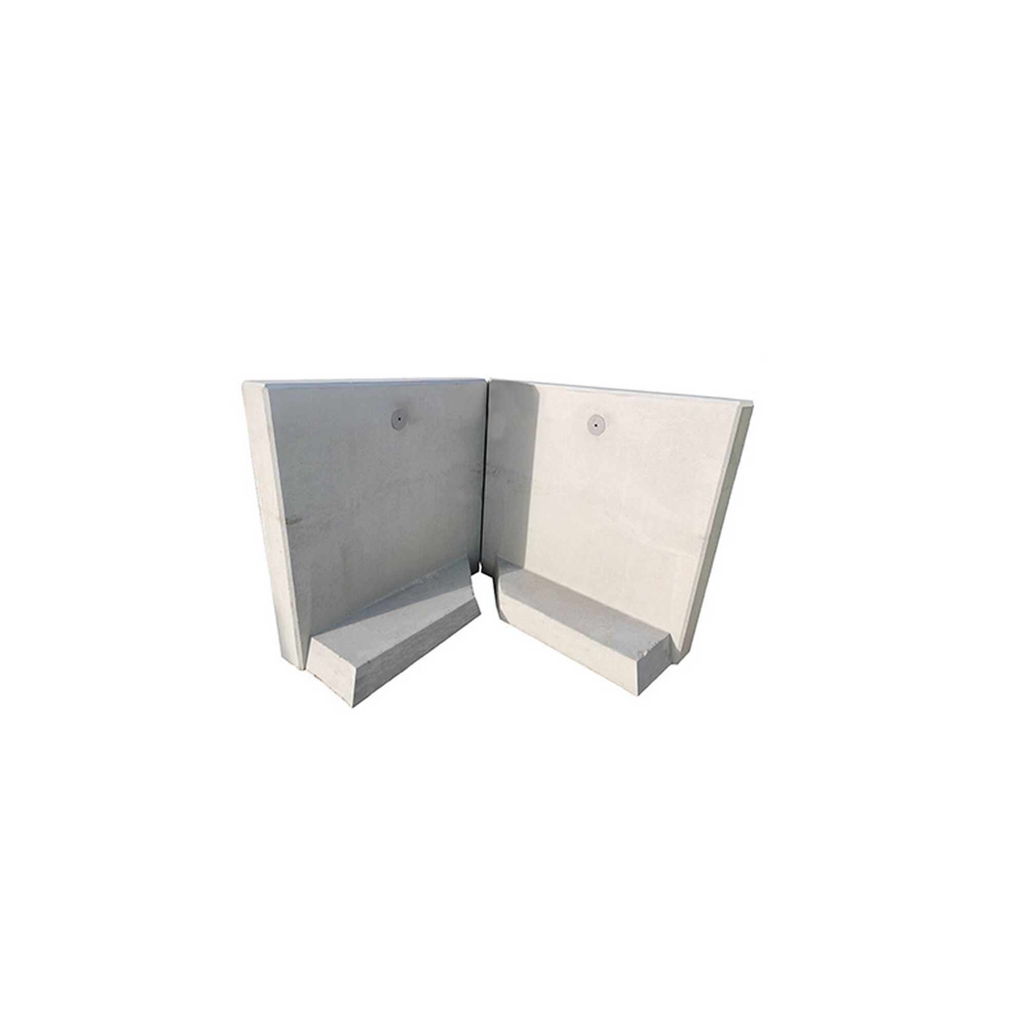 Zwei L-Steine Ecke grau 55x100 cm