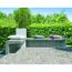 Gartenbank aus Beton mit drei Kissen