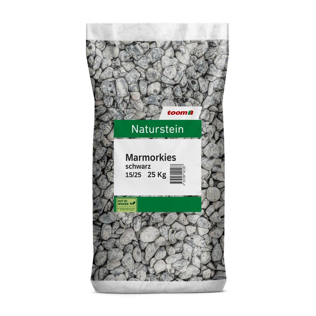 Marmorkies schwarz 15/25 mm 25 kg