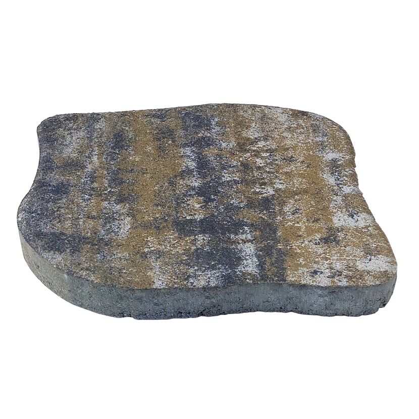 Grauer Trittstein muschelförmig