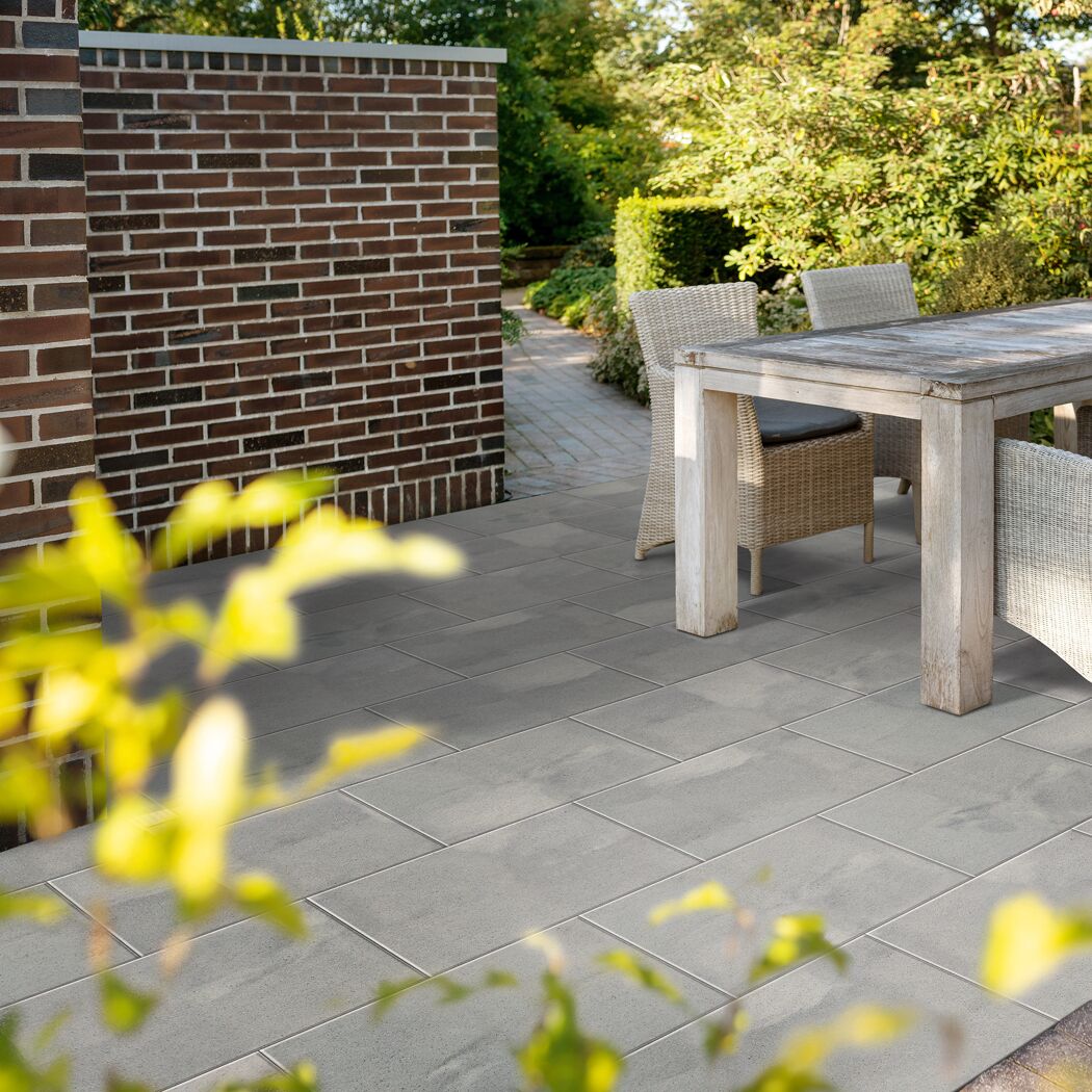 Terrassenplatte 'T-Court Classic' Beton quarzit 60 x 40 x 4 cm