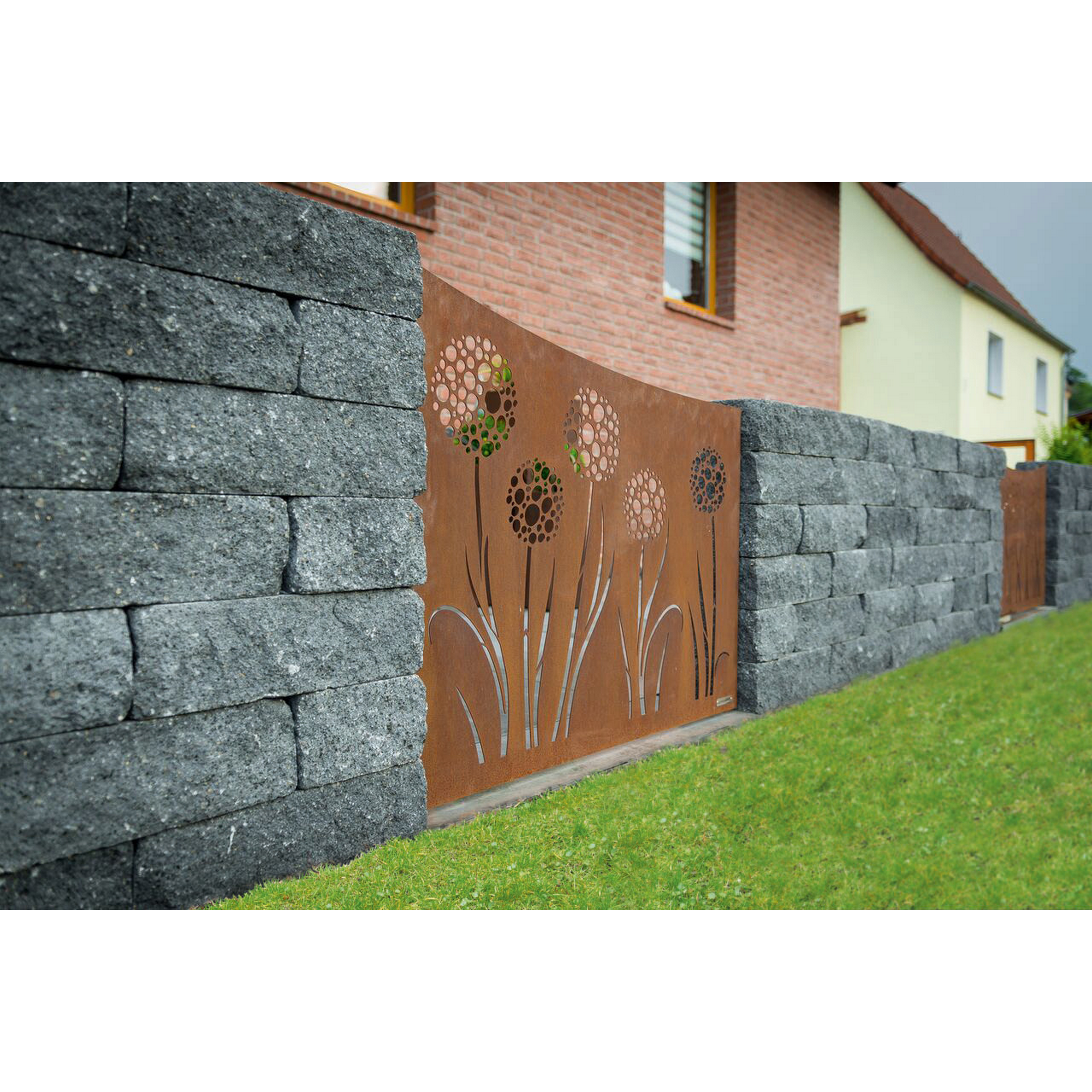 Mauerstein 'T-Wall Quarry Maxi' Beton schwarz 21 x 21 x 12,5 cm + product picture